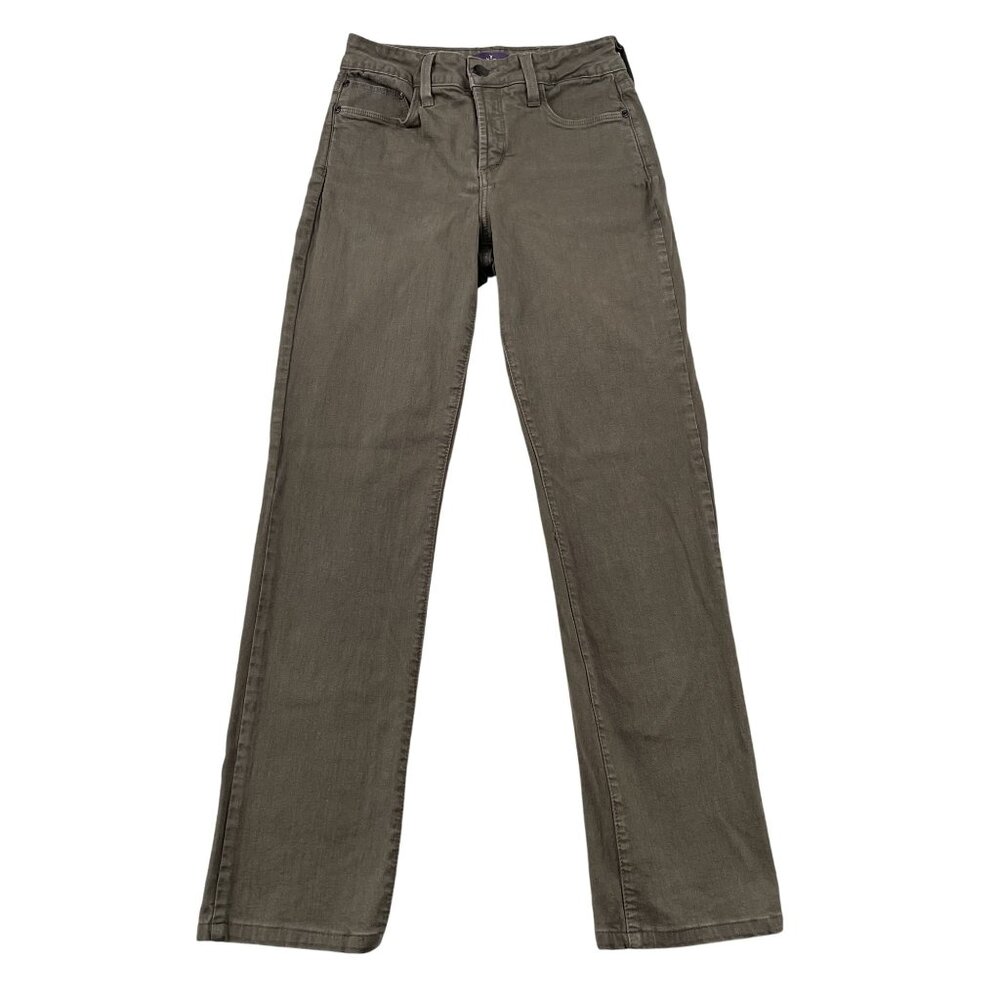 NYDJ Jeans Womens 26 Grey Straight Lift‎ Tuck Technology Denim Made in USA